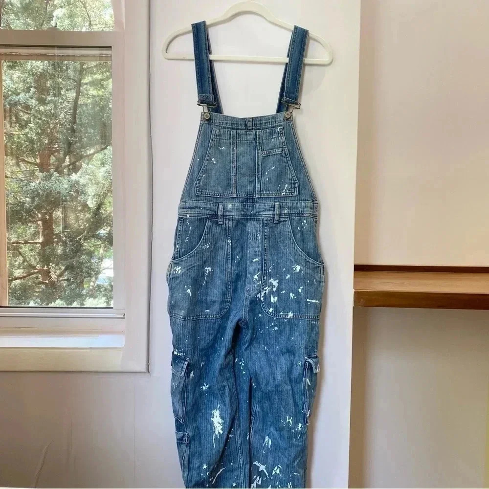 New Free People Sutton Utility Denim Overalls Small